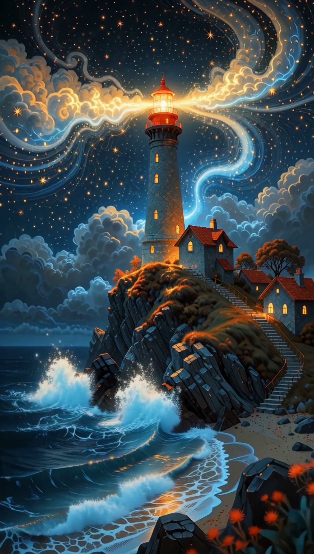 CENÁRIO ILUSTRADO // FAROL NA TEMPESTADE
